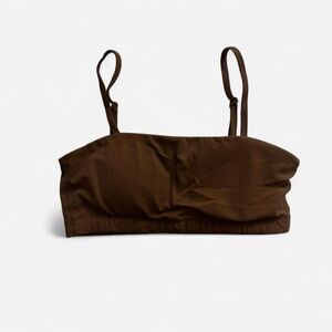 Aoxjox Chocolate Brown Strappy Sports Bra Medium Workout Top